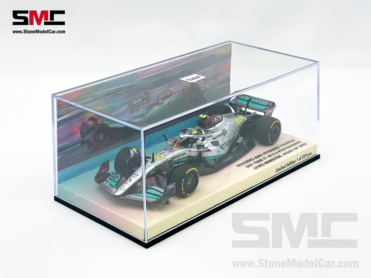 2022 Mercedes F1 W13 #44 Lewis Hamilton USA Miami GP Special Livery 1:43 MINICHAMPS