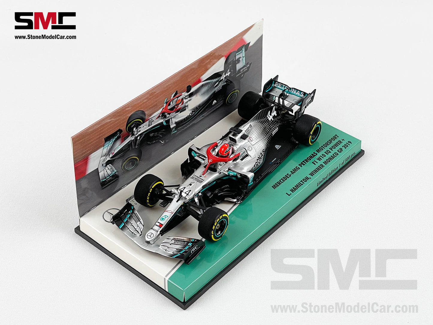 2019 6x World Champion Mercedes F1 W10 #44 Lewis Hamilton Monaco GP Special Livery 1:43 MINICHAMPS