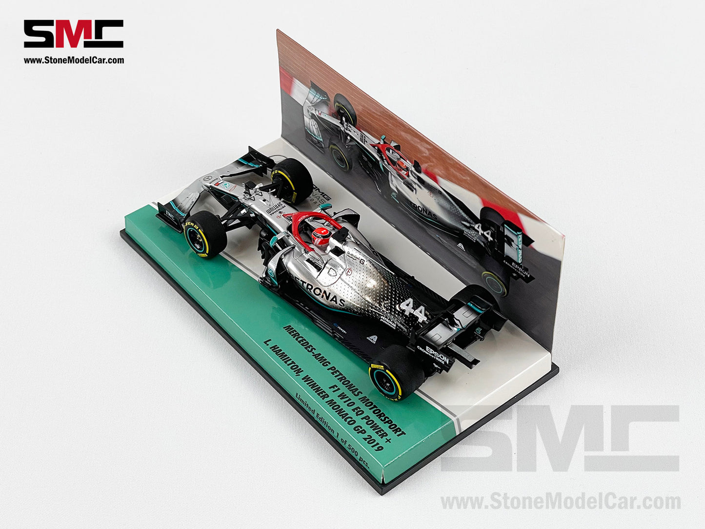 2019 6x World Champion Mercedes F1 W10 #44 Lewis Hamilton Monaco GP Special Livery 1:43 MINICHAMPS