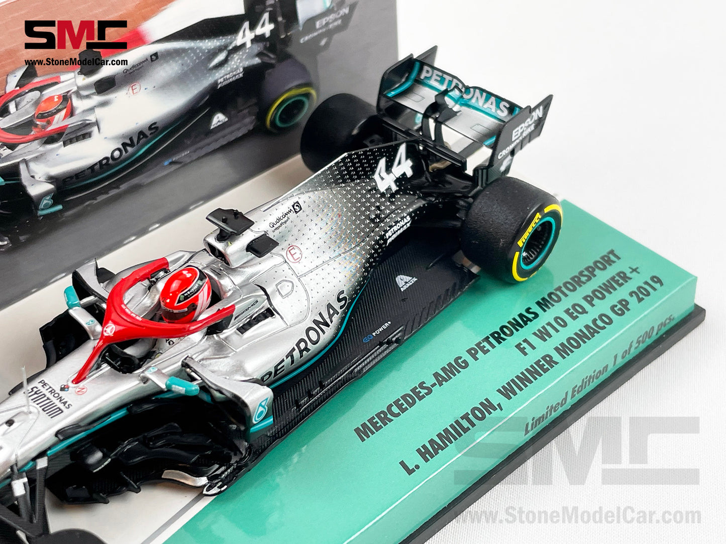 2019 6x World Champion Mercedes F1 W10 #44 Lewis Hamilton Monaco GP Special Livery 1:43 MINICHAMPS