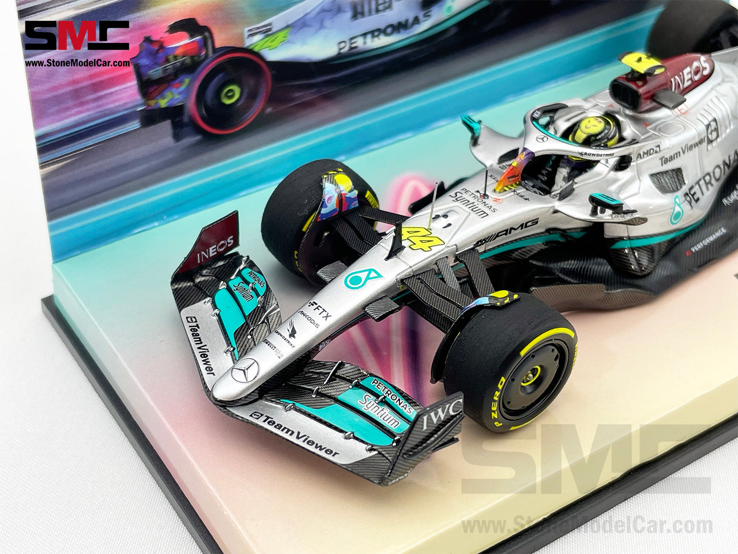 2022 Mercedes F1 W13 #44 Lewis Hamilton USA Miami GP Special Livery 1:43 MINICHAMPS