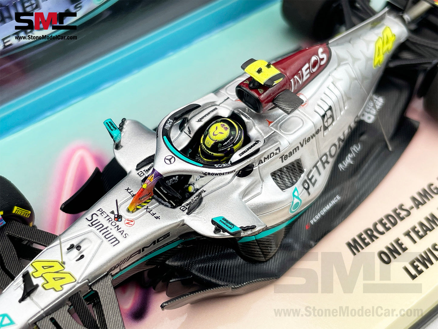 2022 Mercedes F1 W13 #44 Lewis Hamilton USA Miami GP Special Livery 1:43 MINICHAMPS