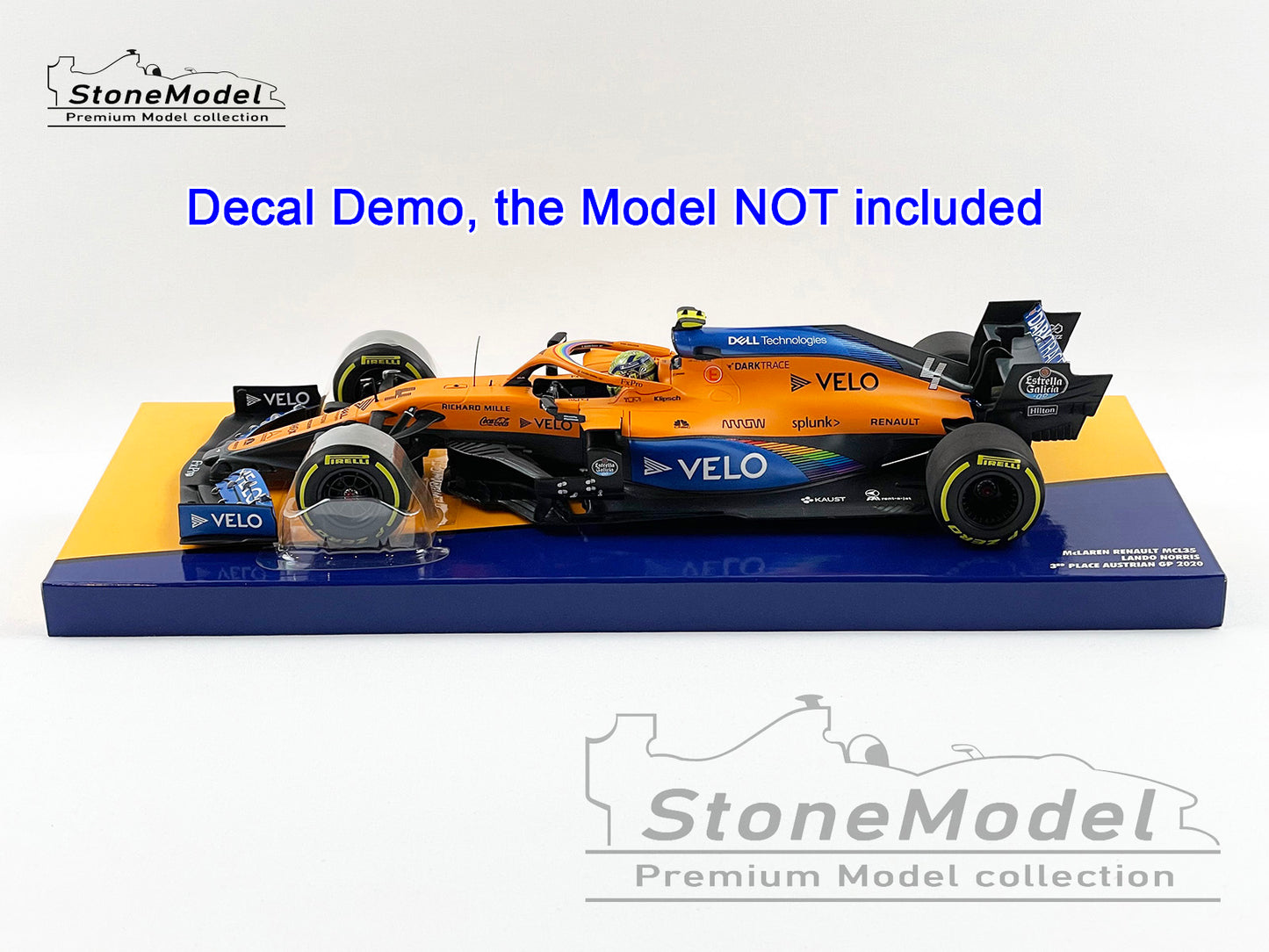 Decal for McLaren F1 MCL35 Lando Norris & Sainz Austrian GP 2020 1:18 MINICHAMPS