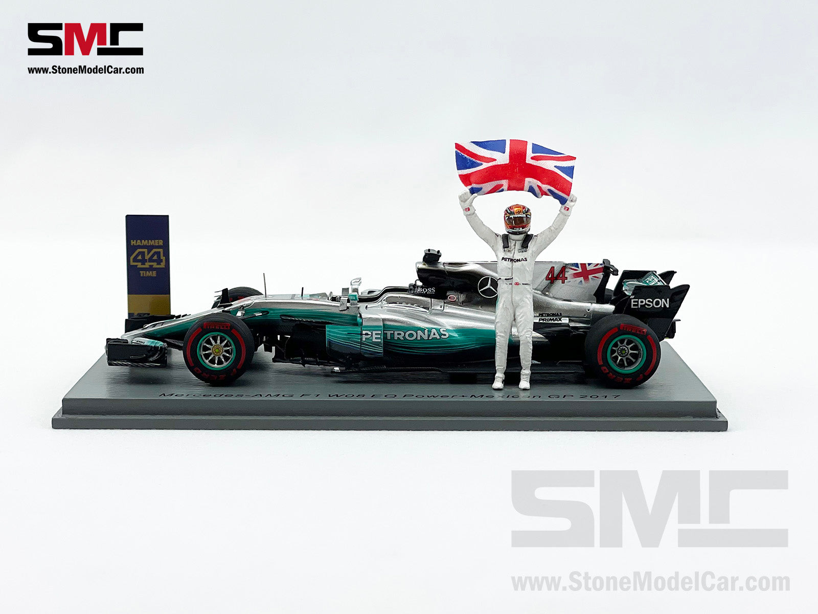 Mercedes F1 W08 #44 Lewis Hamilton Mexico GP 2017 4x World Champion 1:43  Spark with Figure