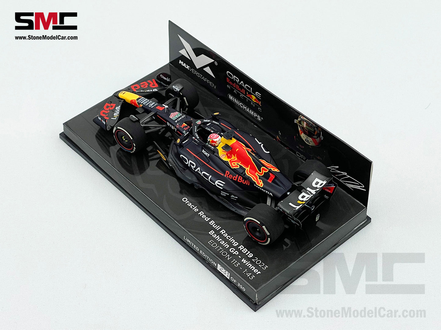 Red Bull F1 RB19 #1 Max Verstappen Bahrain GP 2023 World Champion 1:43 MINICHAMPS