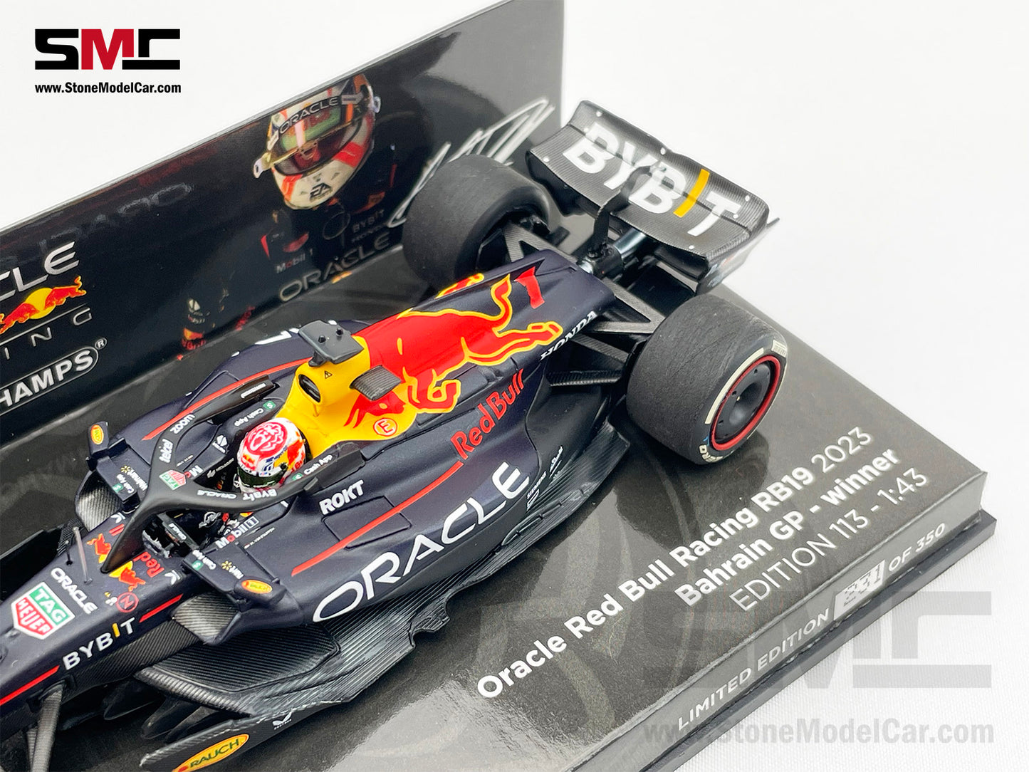 Red Bull F1 RB19 #1 Max Verstappen Bahrain GP 2023 World Champion 1:43 MINICHAMPS