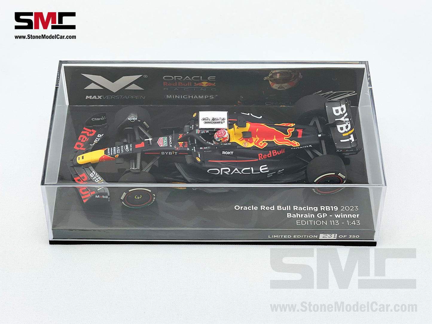 Red Bull F1 RB19 #1 Max Verstappen Bahrain GP 2023 World Champion 1:43 MINICHAMPS