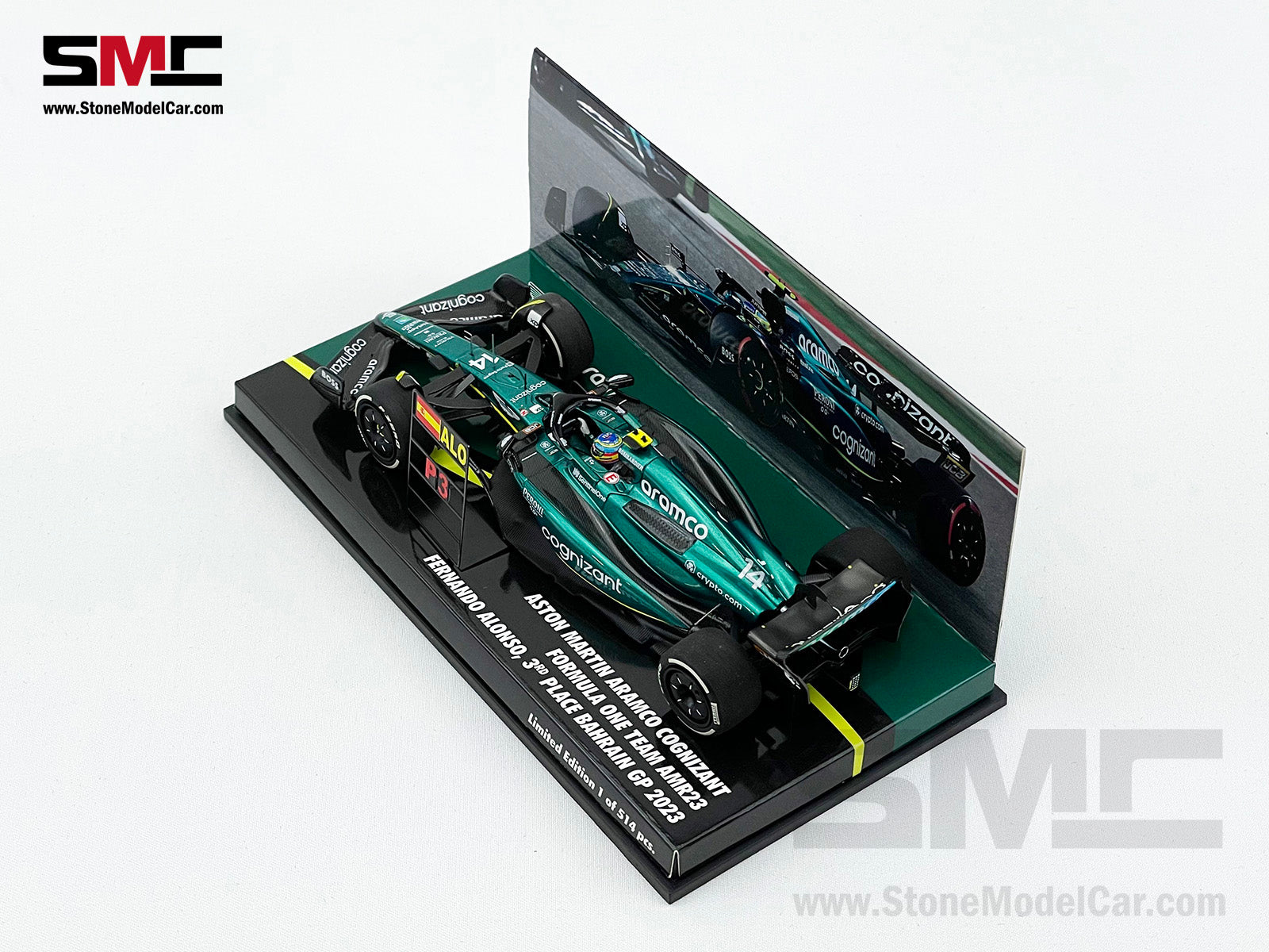 Aston Martin F1 AMR23 #14 Fernando Alonso Bahrain GP 3rd 2022 1:43  MINICHAMPS