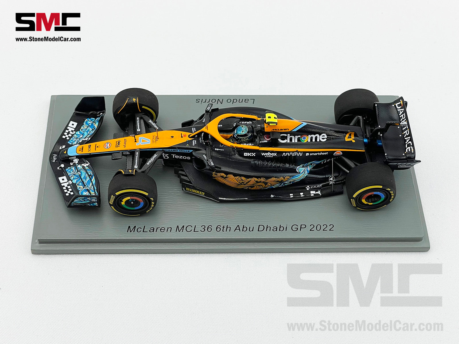 2022 Mclaren F1 MCL36 #4 Lando Norris Abu Dhabi GP 6th Special Livery 1:43  Spark S8554