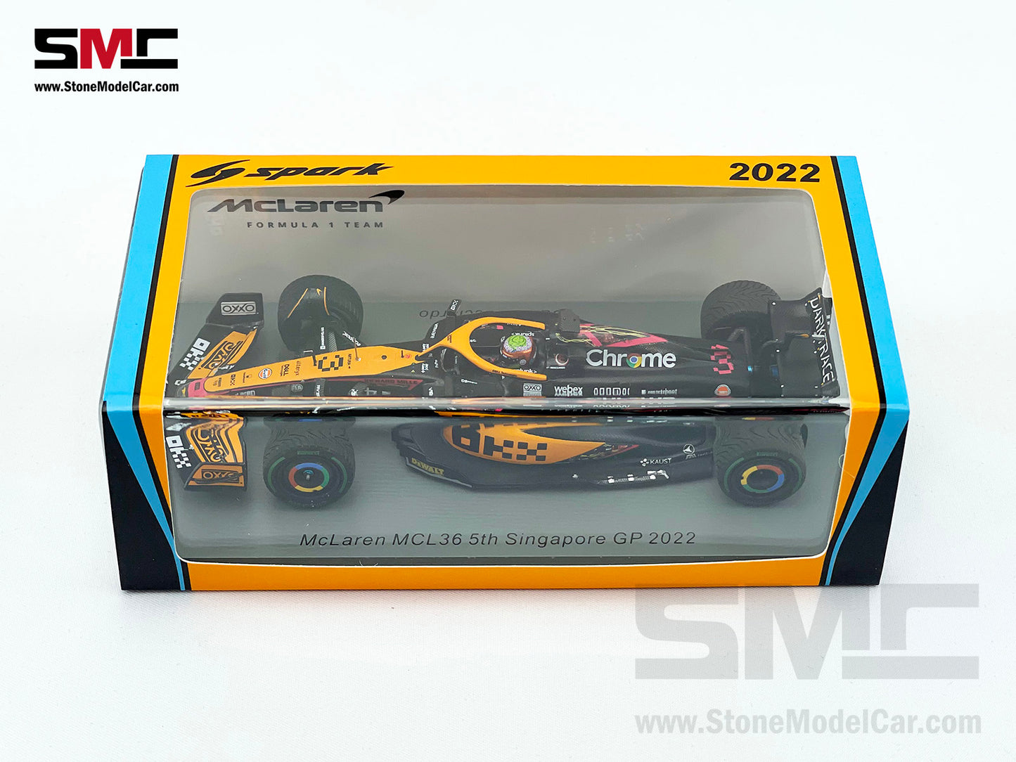 2022 Mclaren F1 MCL36 #3 Daniel Ricciardo Singapore GP Special Livery 1:43 Spark S8559