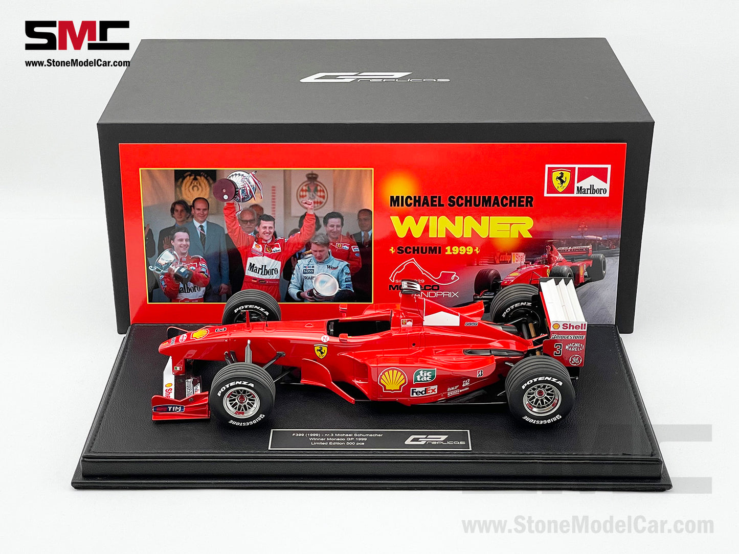 Ferrari F1 F399 #3 Michael Schumacher Monaco GP Winner 1999 1:18 GP REPLICAS + Decal