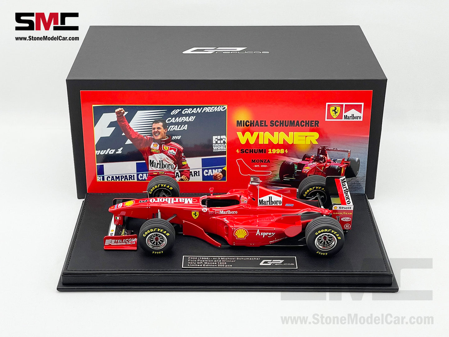 Ferrari F1 F300 #3 Michael Schumacher Italy Monza GP Winner 1998 1:18 GP REPLICAS with Decal