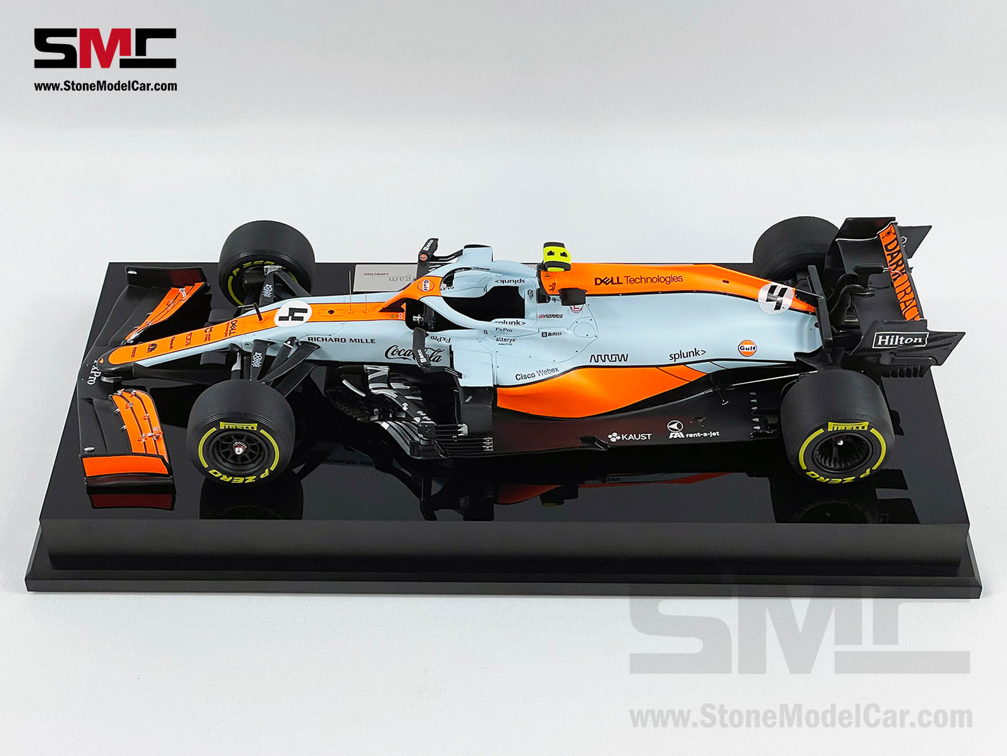 Amalgam Collection 2021 1:18 Mclaren F1 MCL35M #4 Lando Norris Monaco GP Podium Gulf Livery