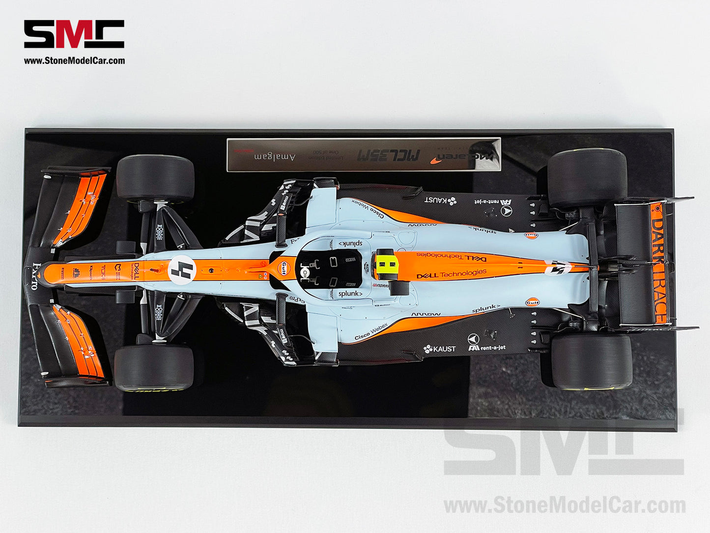 Amalgam Collection 2021 1:18 Mclaren F1 MCL35M #4 Lando Norris Monaco GP Podium Gulf Livery