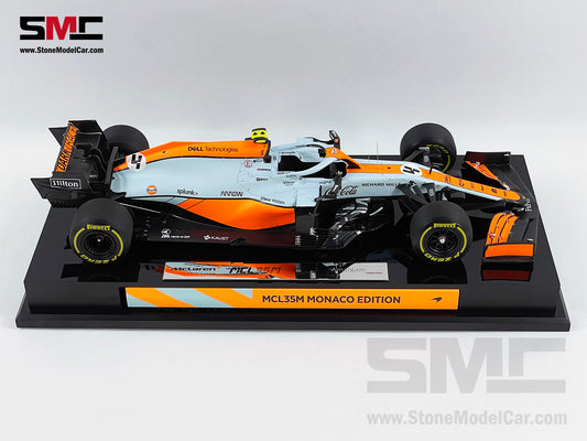 Amalgam Collection 2021 1:18 Mclaren F1 MCL35M #4 Lando Norris Monaco GP Podium Gulf Livery