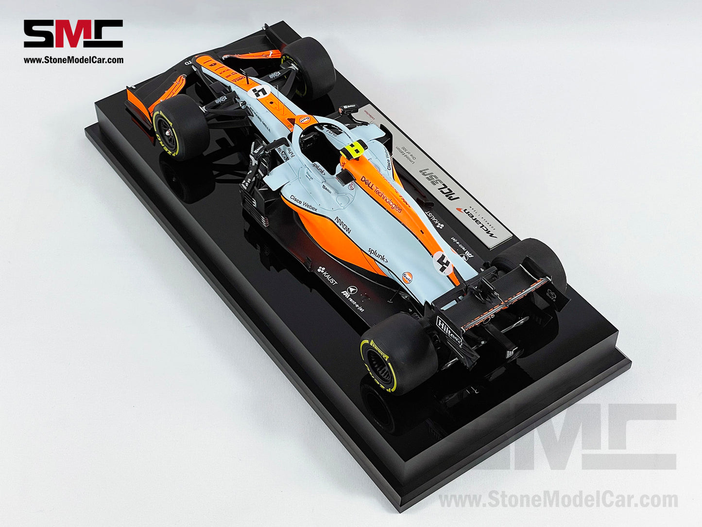 Amalgam Collection 2021 1:18 Mclaren F1 MCL35M #4 Lando Norris Monaco GP Podium Gulf Livery