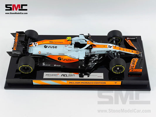 Amalgam Collection 2021 1:18 Mclaren F1 MCL35M #4 Lando Norris Monaco GP Podium Gulf Livery with Decal