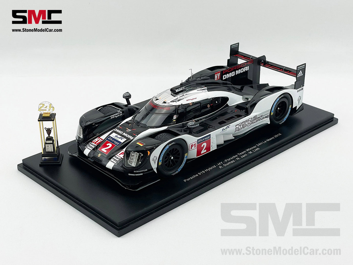 24h Le Mans 2016 Winner Porsche Team #2 919 Hybrid 1:18 Spark 18LM16 with Trophy