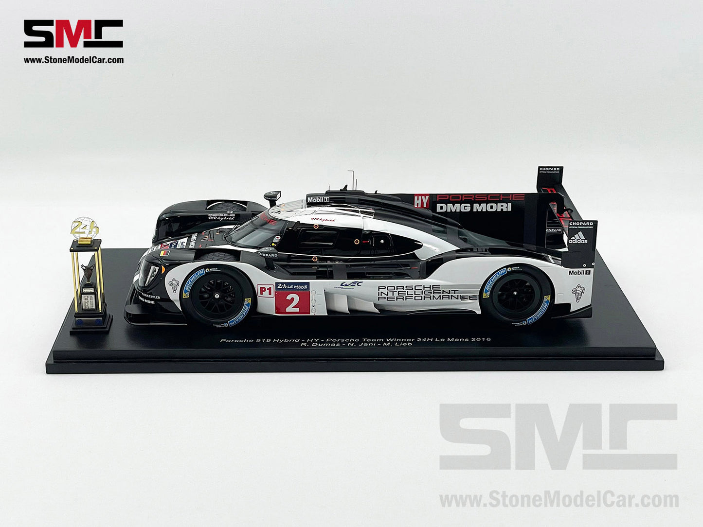 24h Le Mans 2016 Winner Porsche Team #2 919 Hybrid 1:18 Spark 18LM16 with Trophy