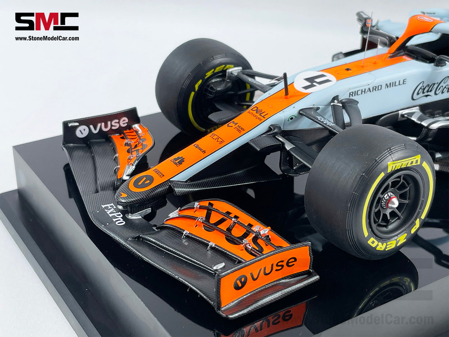 Amalgam Collection 2021 1:18 Mclaren F1 MCL35M #4 Lando Norris Monaco GP Podium Gulf Livery with Decal