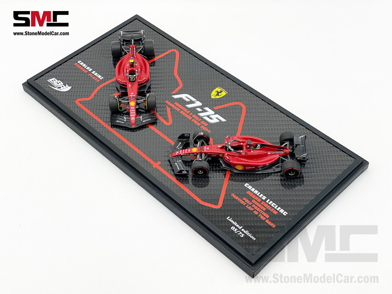 Ferrari F1-75 #16 Charles Leclerc & #55 Carlos Sainz Bahrain GP 1-2 Set F1  2022 1:43 BBR