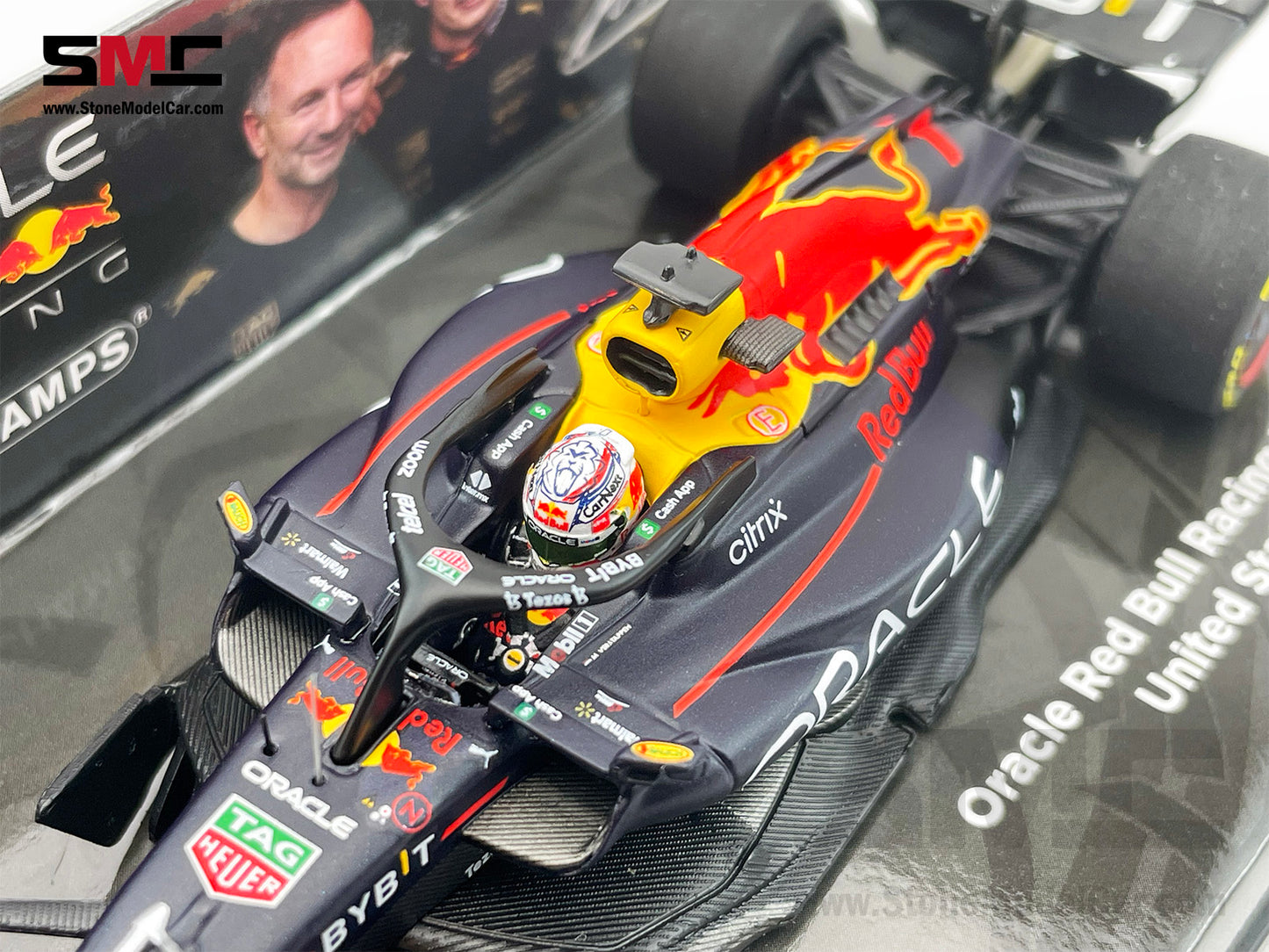 2022 F1 World Champion #1 Max Verstappen Red Bull RB18 US GP 1:43 MINICHAMPS