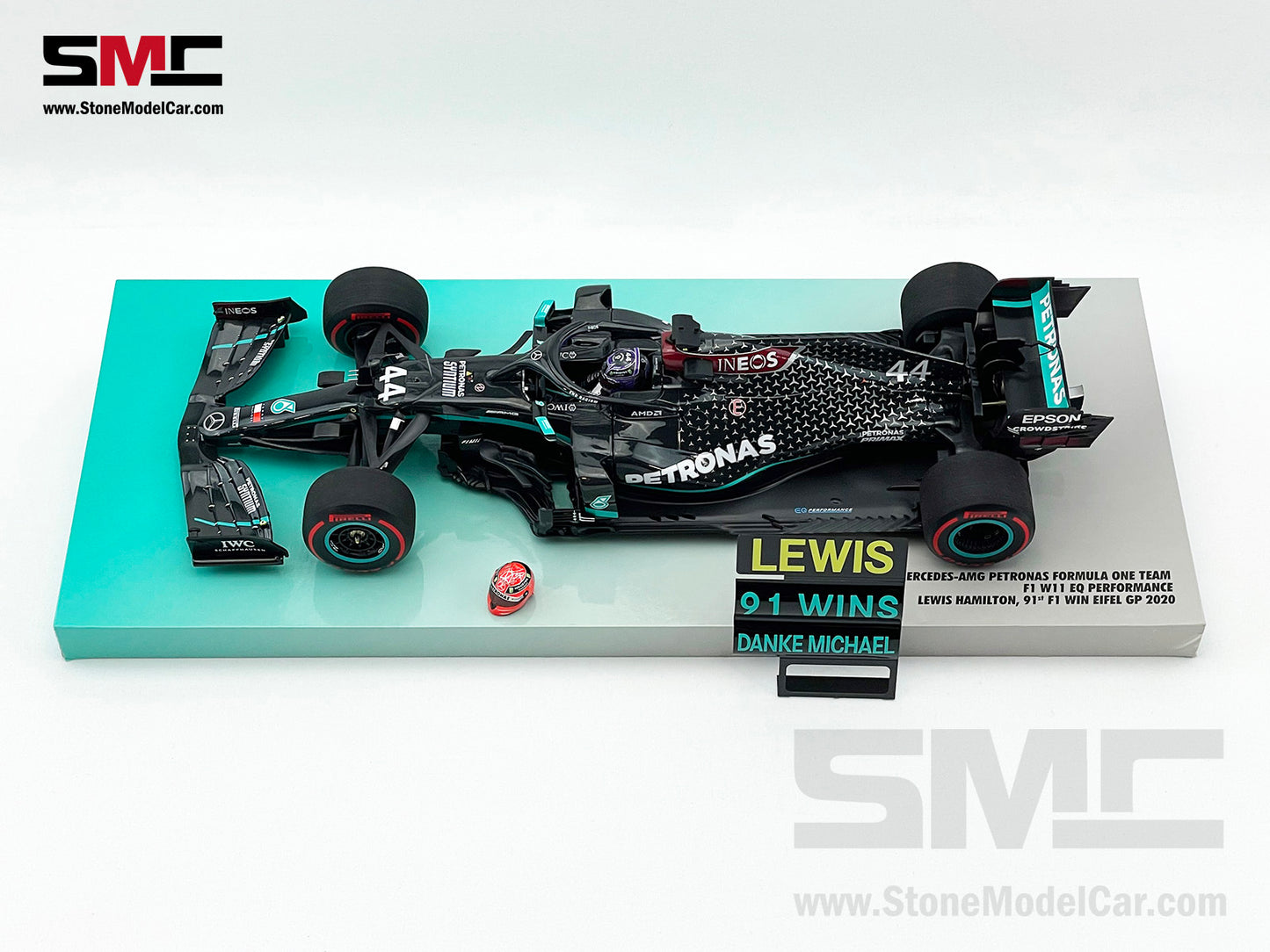 2020 7x World Champion Mercedes F1 W11 #44 Lewis Hamilton Eifel GP 91st Victory 1:18 MINICHAMPS