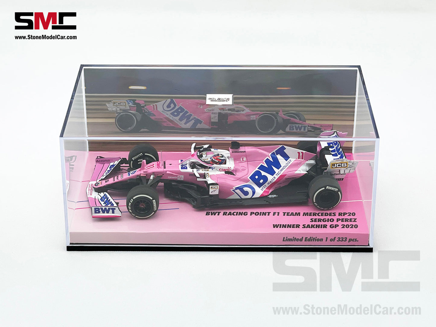 1:43 MINICHAMPS BWT Racing Point F1 RP20 #11 Sergio Perez Sakhir 2020 1st Career Win