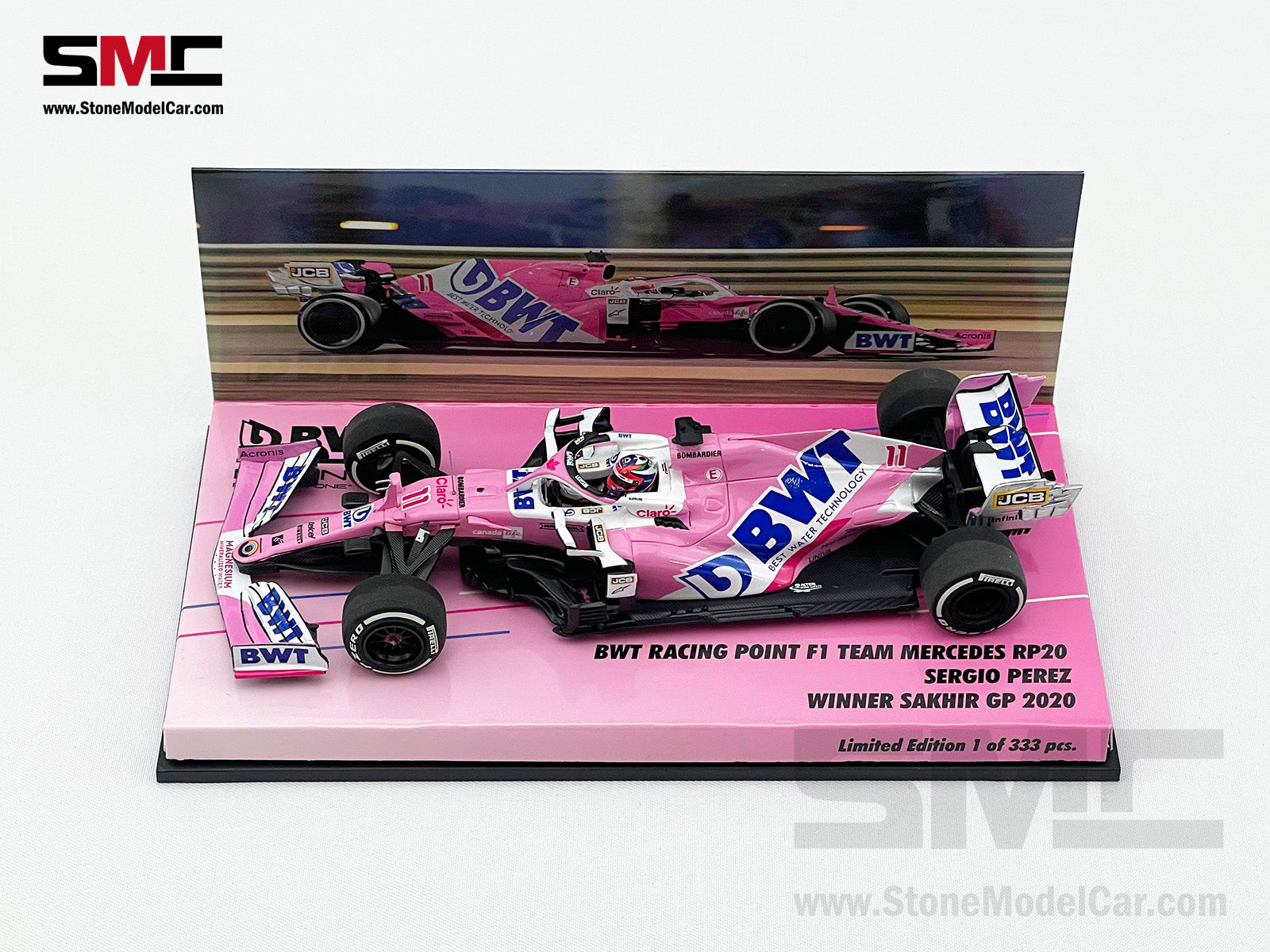 1:43 MINICHAMPS BWT Racing Point F1 RP20 #11 Sergio Perez Sakhir 2020 1st  Career Win