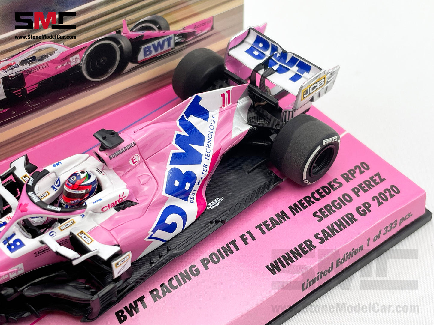 1:43 MINICHAMPS BWT Racing Point F1 RP20 #11 Sergio Perez Sakhir 2020 1st Career Win