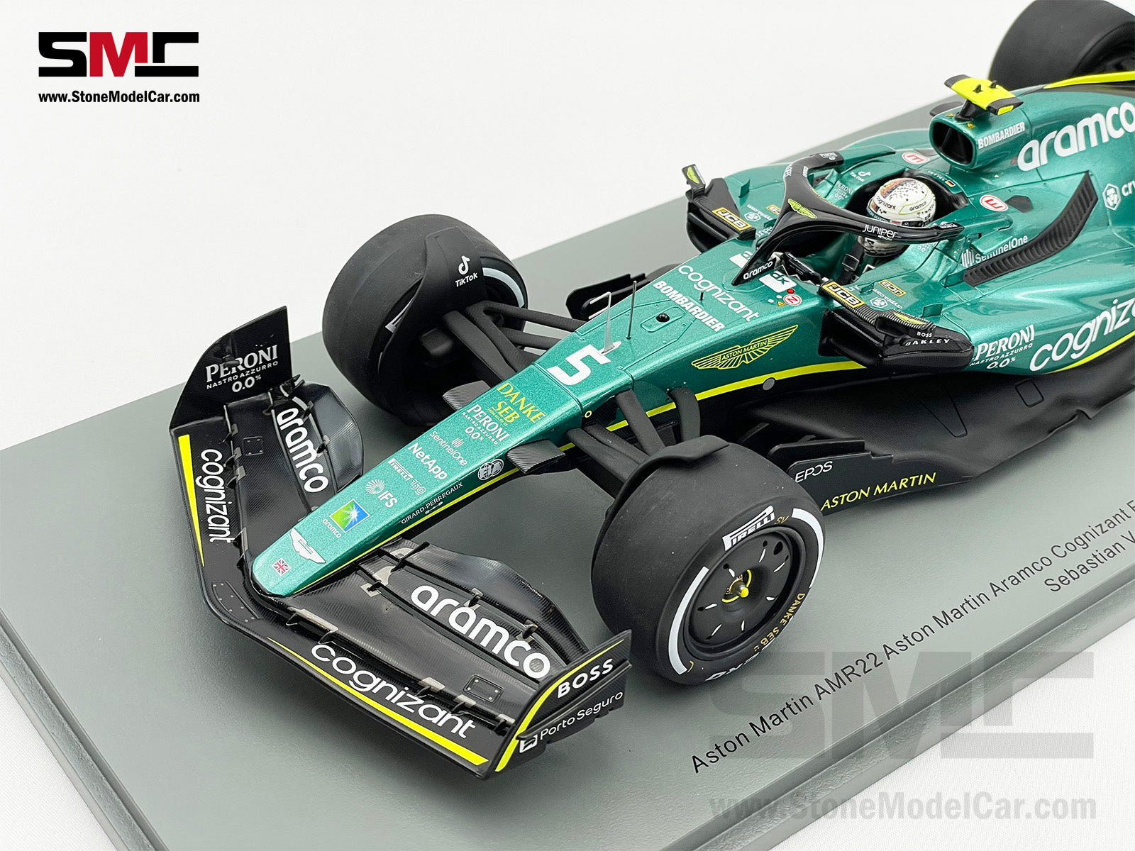 1:18 Spark Aston Martin F1 AMR22 #5 Sebastian Vettel Abu Dhabi GP 2022