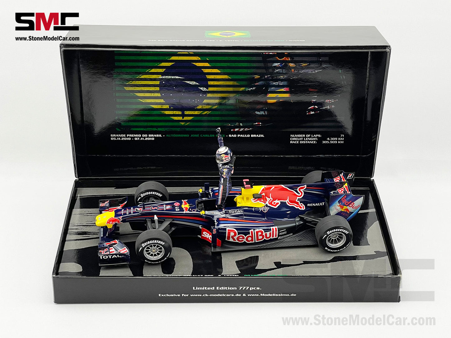 [Used] 2010 1st World Champion Red Bull F1 RB6 #5 Sebastian Vettel Brazil GP 1:18 MINICHAMPS with Figure