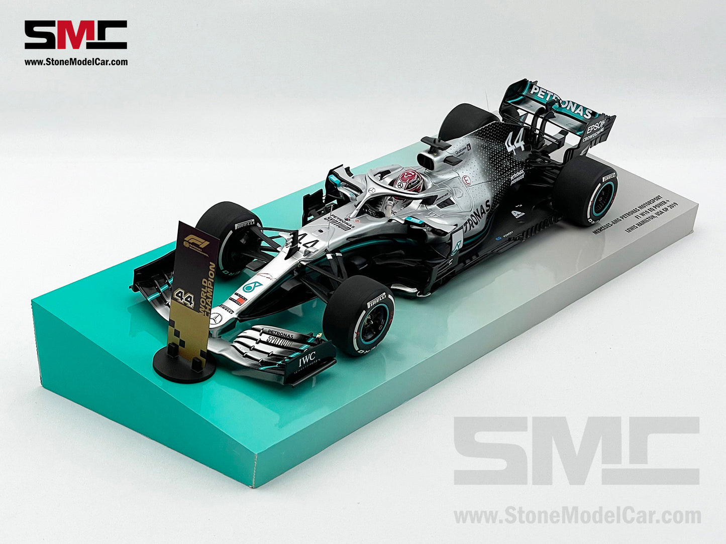 2019 6x World Champion Mercedes F1 W10 #44 Lewis Hamilton US GP 1:18 MINICHAMPS