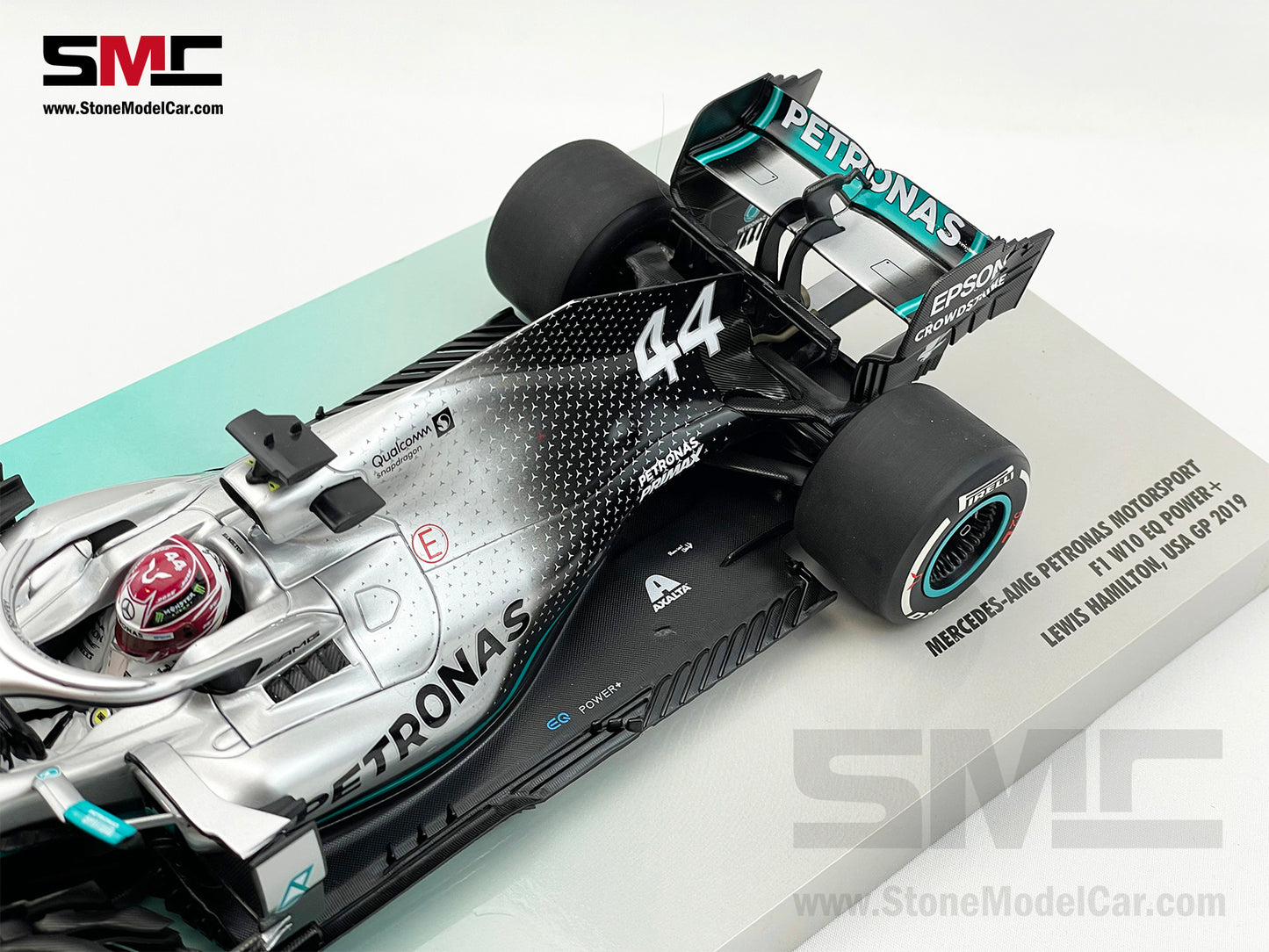 2019 6x World Champion Mercedes F1 W10 #44 Lewis Hamilton US GP 1:18 MINICHAMPS