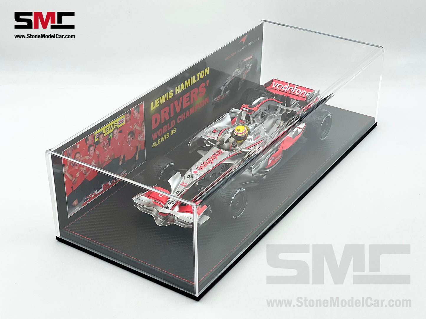 Mclaren Mercedes F1 MP4/23 #22 Lewis Hamilton Brazil GP 2008 World Champion 1:18 MINICHAMPS with Case