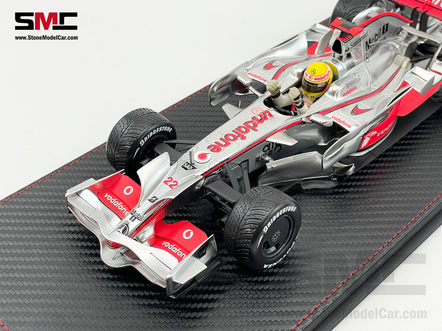 Mclaren Mercedes F1 MP4/23 #22 Lewis Hamilton Brazil GP 2008 World Champion 1:18 MINICHAMPS with Case