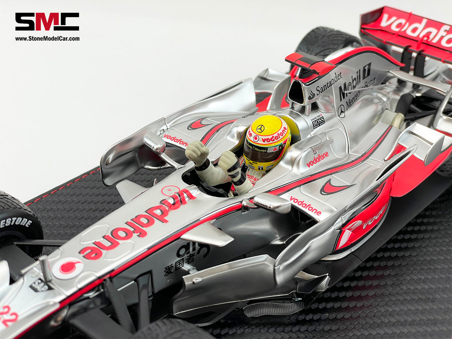 Mclaren Mercedes F1 MP4/23 #22 Lewis Hamilton Brazil GP 2008 World Champion 1:18 MINICHAMPS with Case