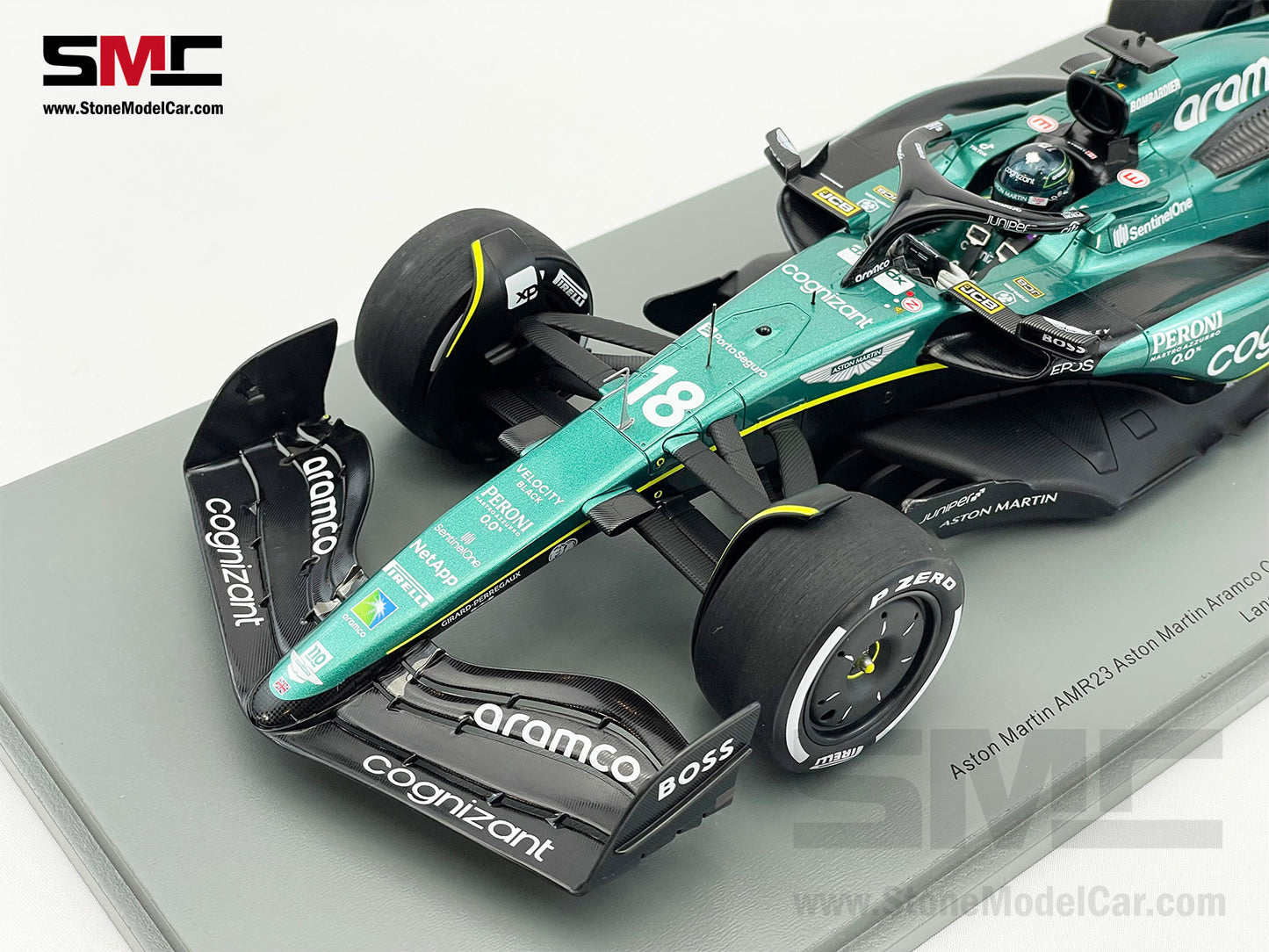 Aston Martin F1 AMR23 #18 Lance Stroll 6th Bahrain GP 2023 Spark 1:18 18S891