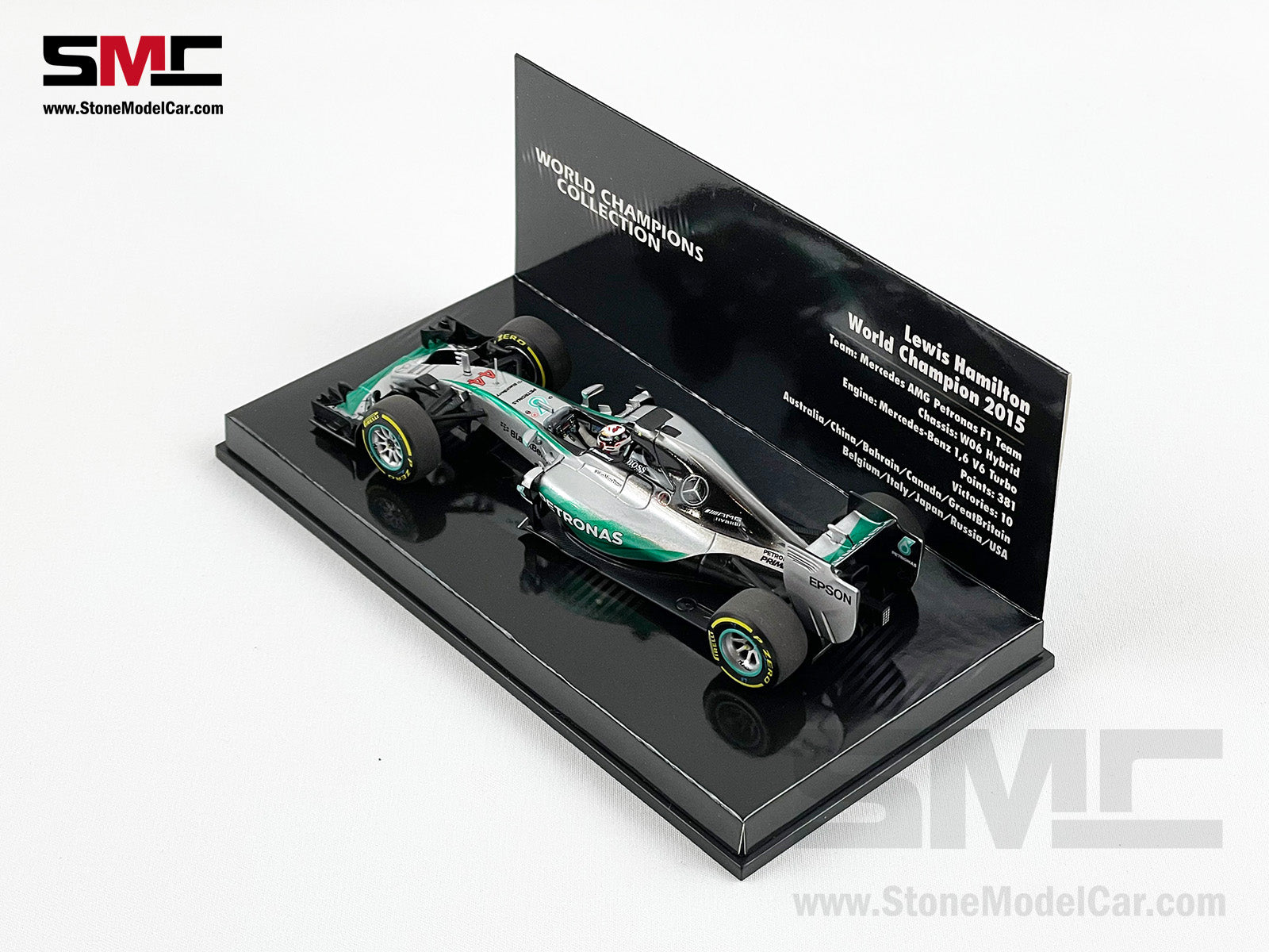 2015 3x World Champion Mercedes AMG F1 W06 #44 Lewis Hamilton US GP USA  1:43 MINICHAMPS