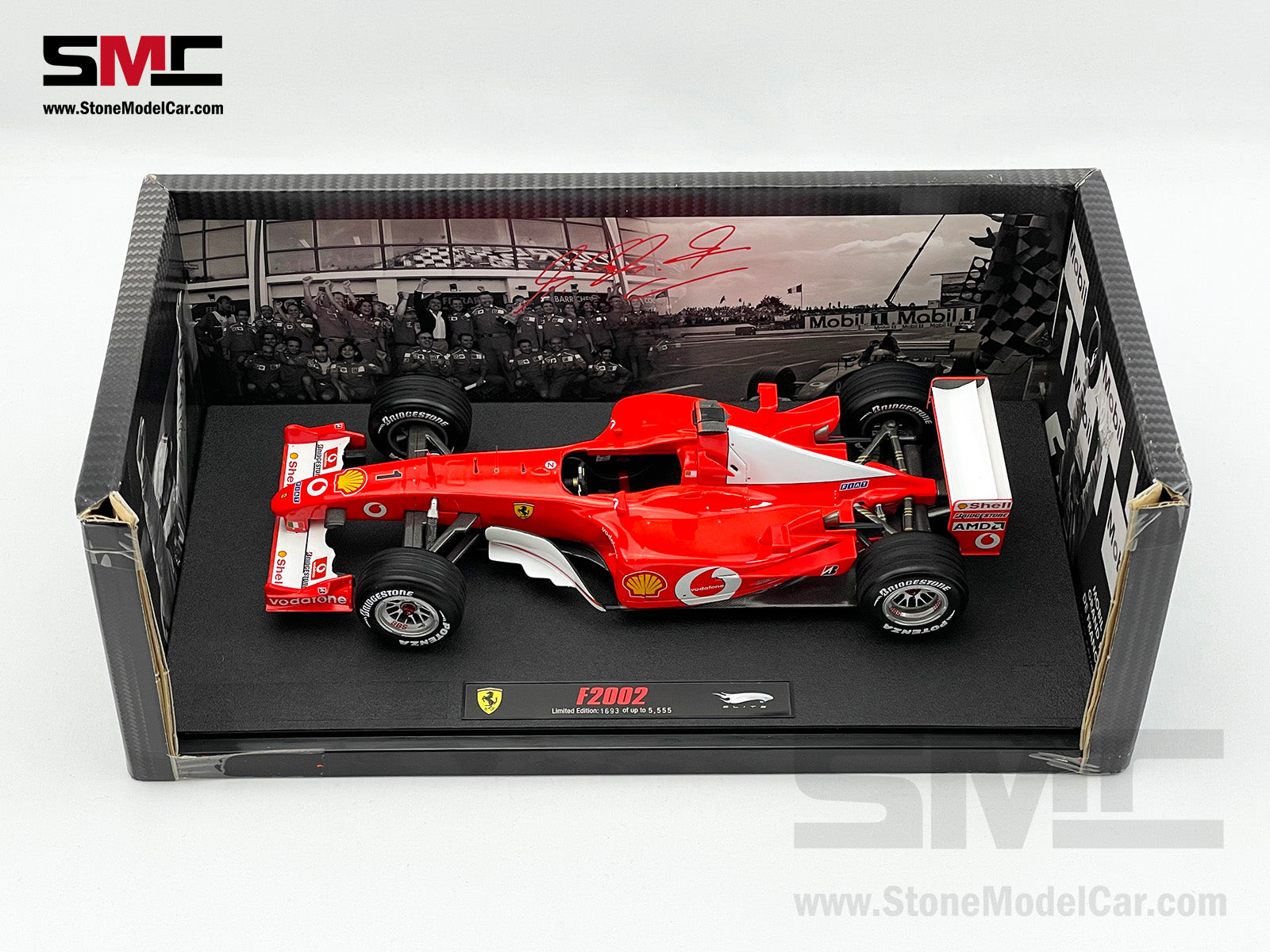 [Pre-Owned] Ferrari F1 F2002 #1 Michael Schumacher France GP 2002 5x Times  World Champion Hot Wheels Elite 1:18