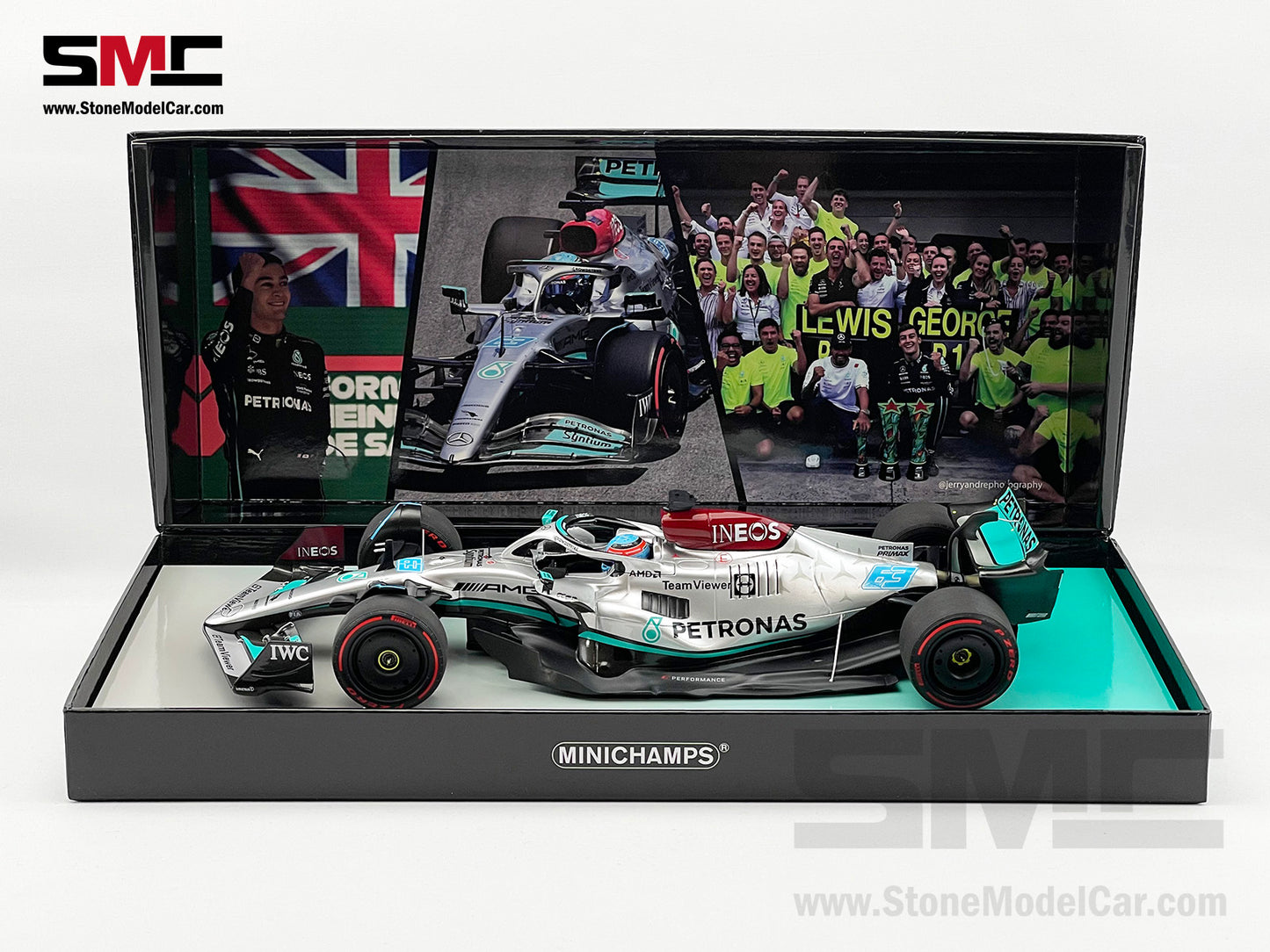 Mercedes F1 W13 #63 George Russell Brazil GP Winner 2022 1st Career Win 1:18 MINICHAMPS