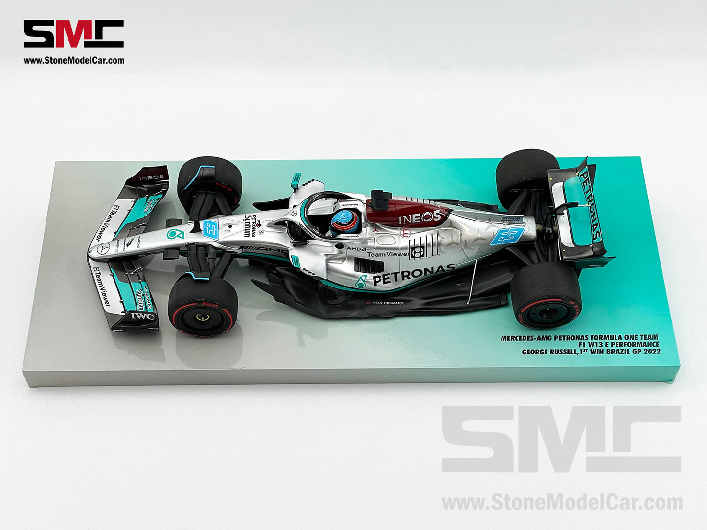 Mercedes F1 W13 #63 George Russell Brazil GP Winner 2022 1st Career Win 1:18 MINICHAMPS