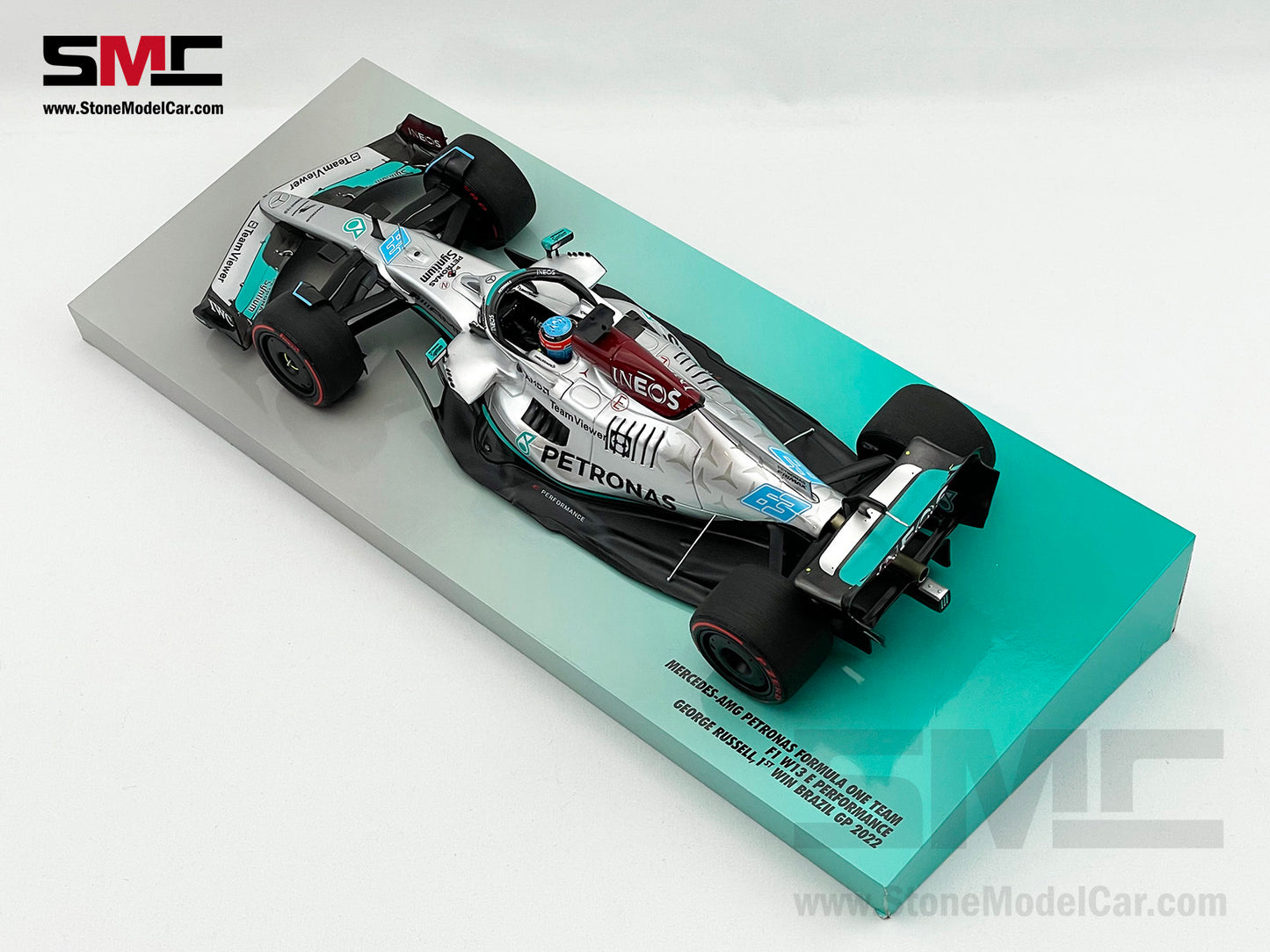 Mercedes F1 W13 #63 George Russell Brazil GP Winner 2022 1st Career Win 1:18 MINICHAMPS