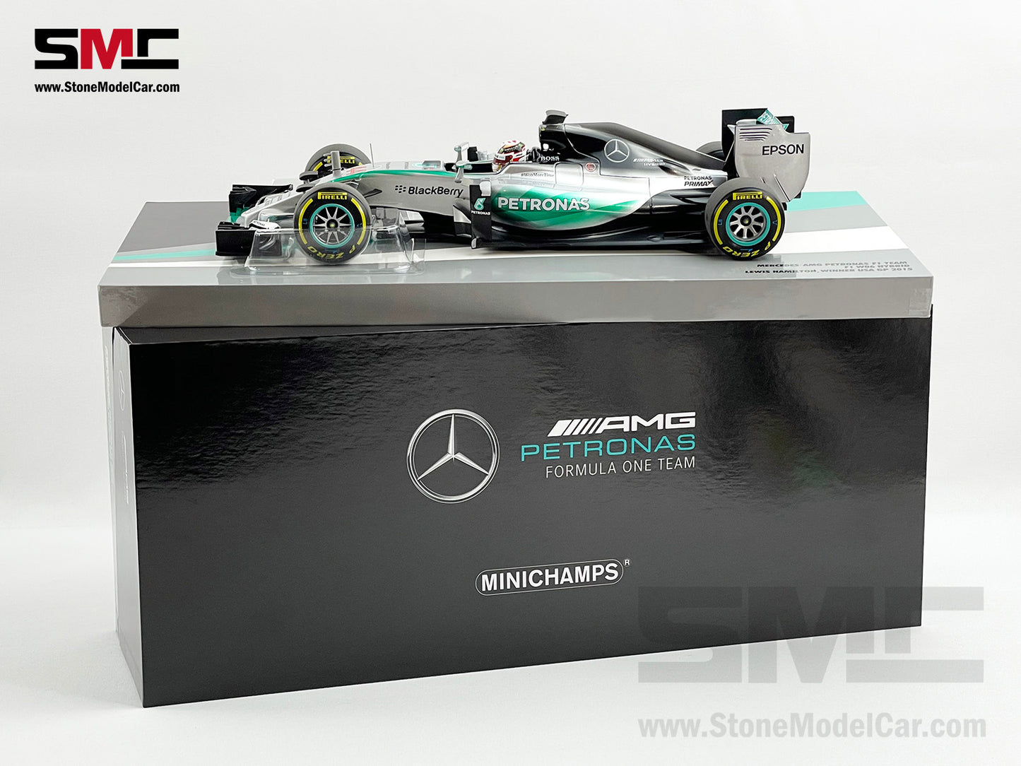 2015 3x World Champion Mercedes AMG F1 W06 #44 Lewis Hamilton US GP USA 1:18 MINICHAMPS