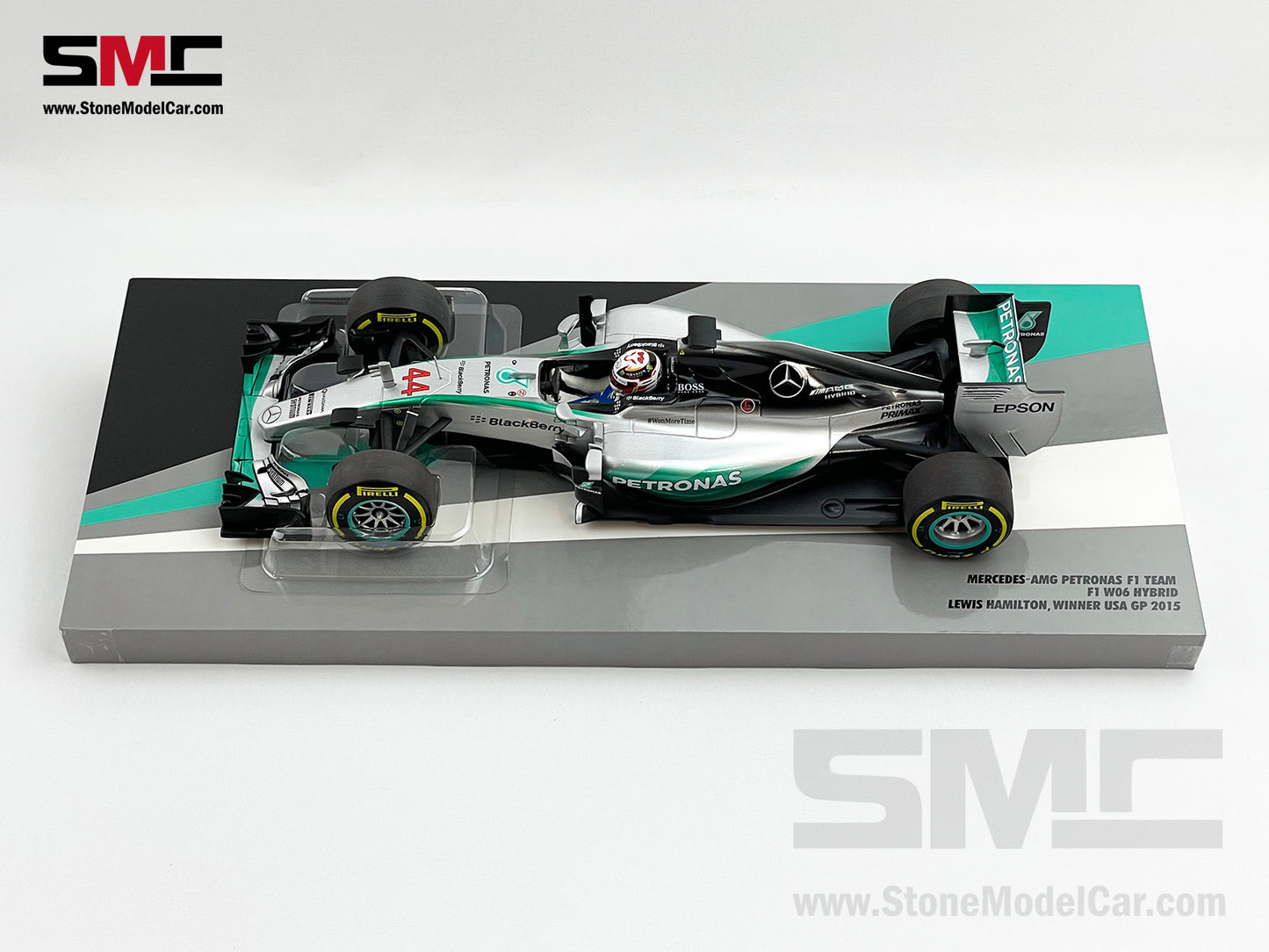 2015 3x World Champion Mercedes AMG F1 W06 #44 Lewis Hamilton US GP USA 1:18 MINICHAMPS