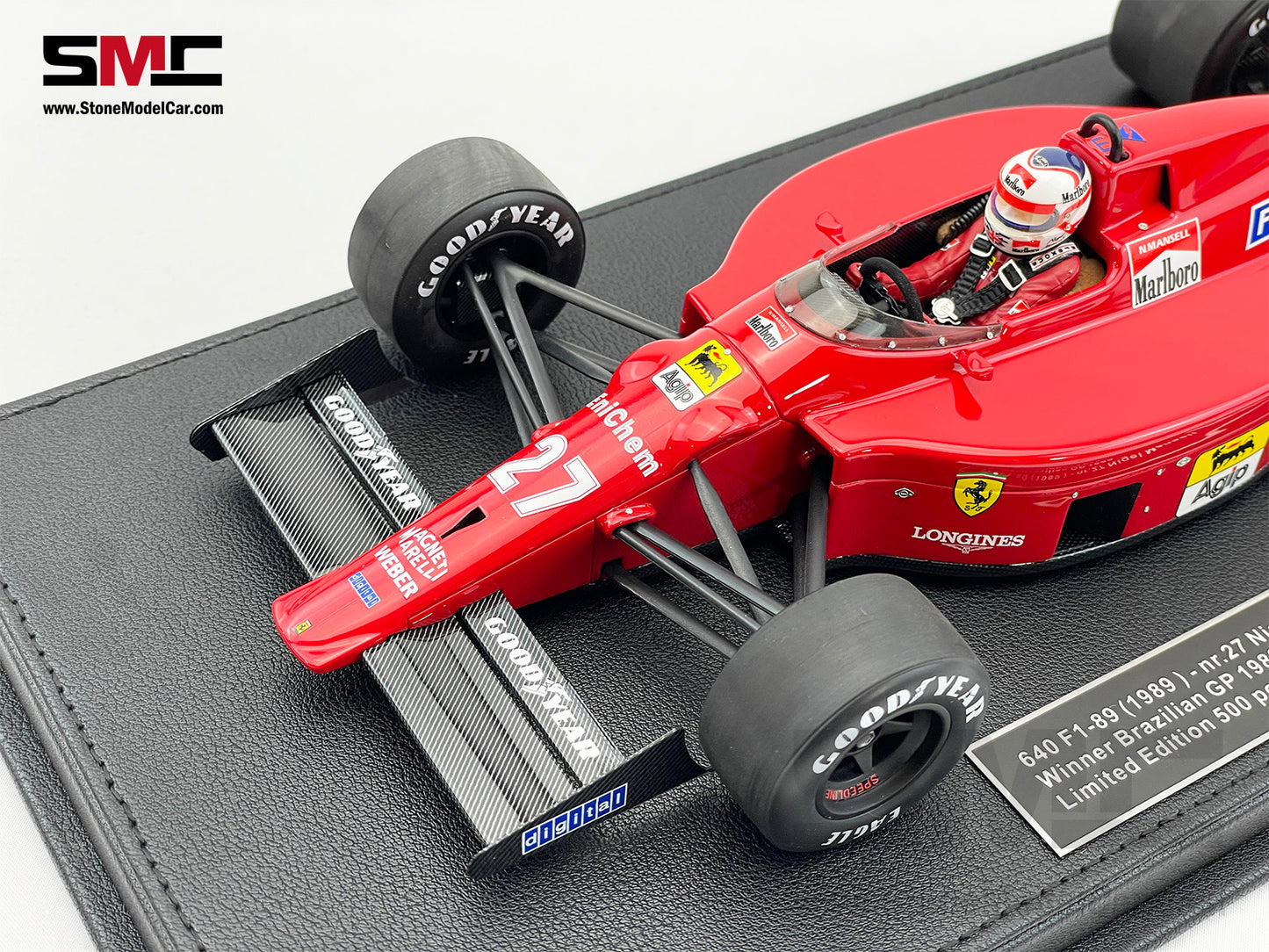 Ferrari F1 640 F1-89 #27 Nigel Mansell Brazil GP Winner 1989 GP Replicas 1:18 with Driver