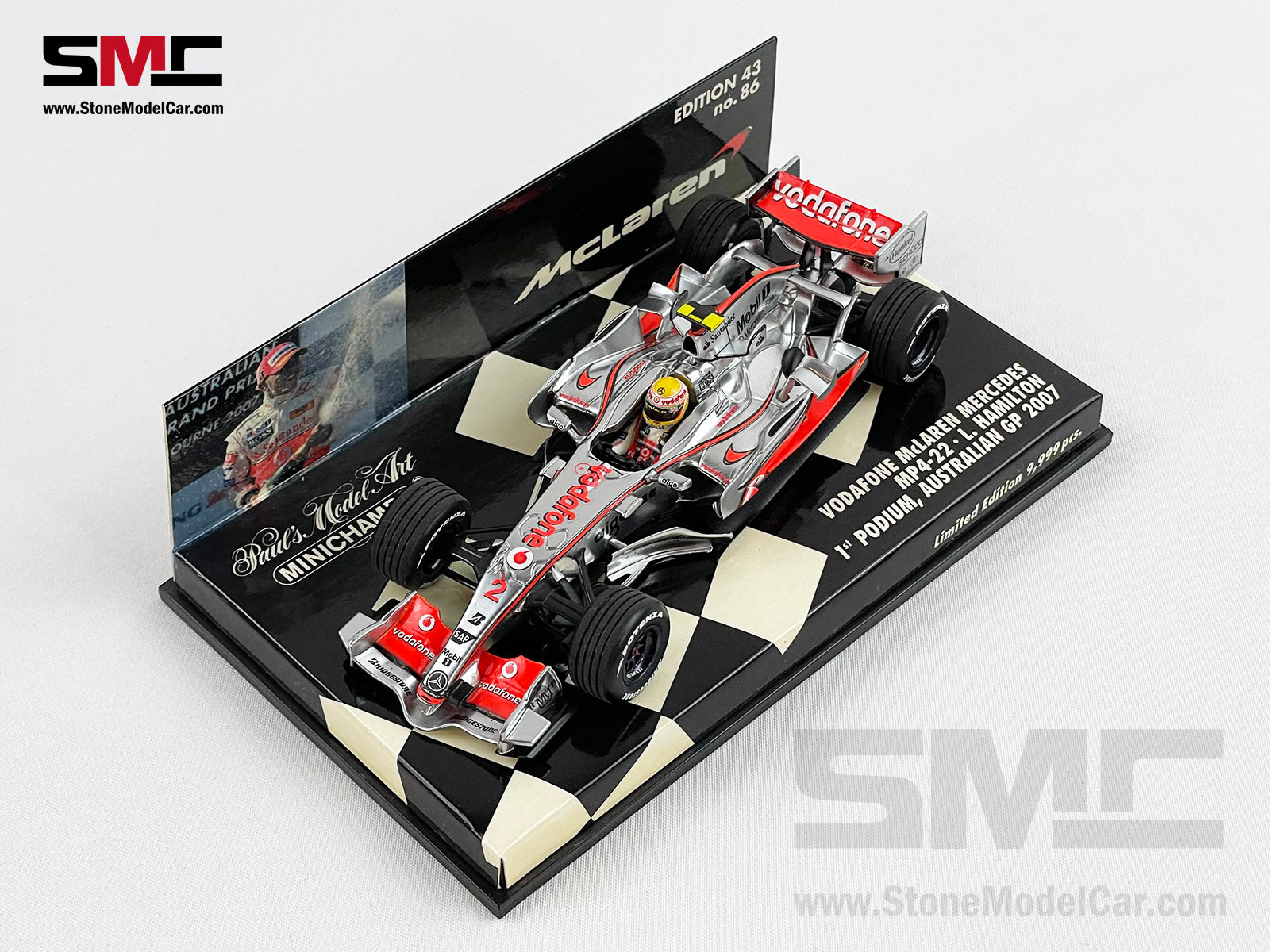 Mclaren F1 MP4-22 #2 Lewis Hamilton Australian 2007 1st Podium 1:43  MINICHAMPS