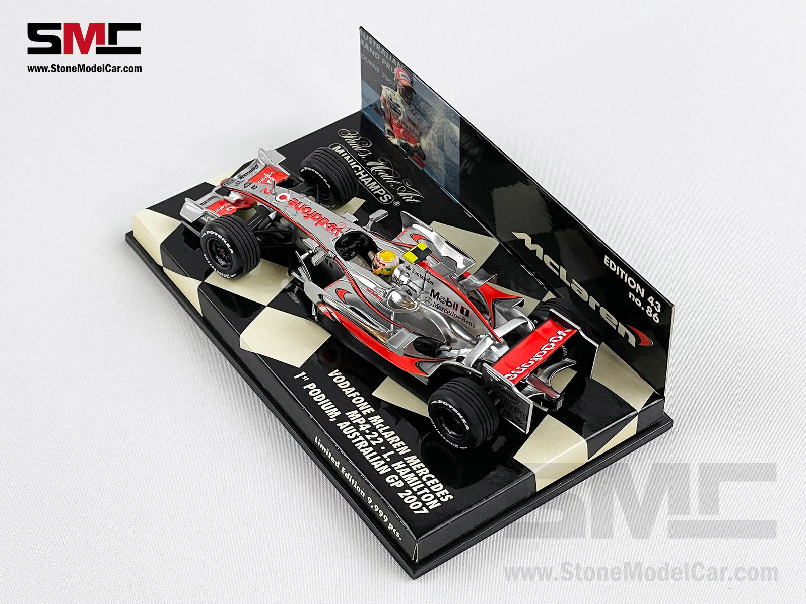 Mclaren F1 MP4-22 #2 Lewis Hamilton Australian 2007 1st Podium 1:43  MINICHAMPS