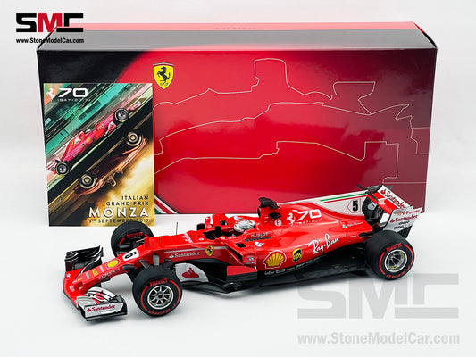 BBR 1:18 Ferrari F1 SF70H #5 Sebastian Vettel Italy GP Monza 2017 70th Anniversary