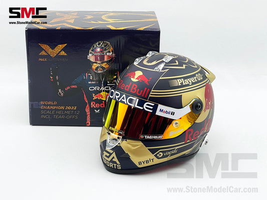 Red Bull F1 RB19 #1 Max Verstappen 3x Times World Champion 2023 Schuberth 1:2 Helmet